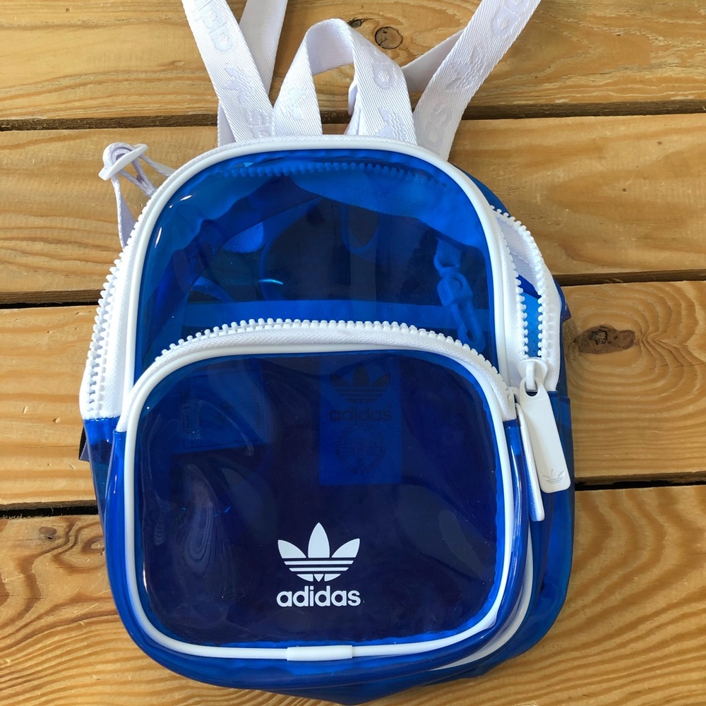 adidas Mini Blue clear vinyl backpack